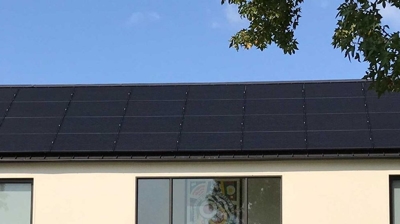 Solar panels on roof Photo